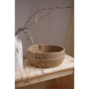 Karelim Home 2 Li Hasır Çok Amaçlı Dekoratif Organizer Sepet 25X5