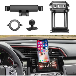 2016-2021 Honda Civic Araç Telefonu Tutucu Montaj Tehlike Işığı Yuvası ile Uyumlu, 10. Nesil Civic Hava Firar Telefon Montajı Anti-Shake, Cep Telefonu Tutucu MONTAJI-360 Derece Dön (Yurt Dışından)
