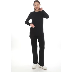 Penye Bizden Kadın Viskon Full Likra Tunik-Siyah