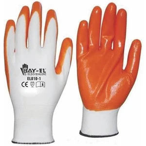 Bayel EL003 Beyaz-Turuncu Eldiven 1/2 10"