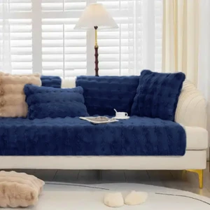 Baladi Home Kalın Tavşan Peluş Üç Kişilik Koltuk Örtüsü ( 80*190CM ) Sadece Oturma Alanı Için