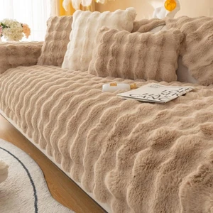Baladi Home Kalın Tavşan Peluş Üç Kişilik Koltuk Örtüsü ( 80*190CM ) Sadece Oturma Alanı Için