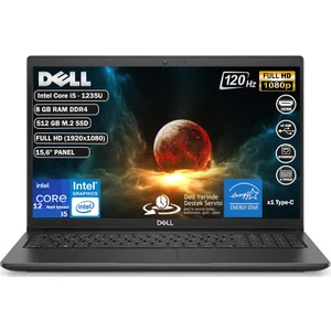 Vostro 3520 Intel Core I5- 1235U 15.6" 8 GB Ram 512 GB SSD 120 Hz Ubuntu Dizüstü Bilgisayar