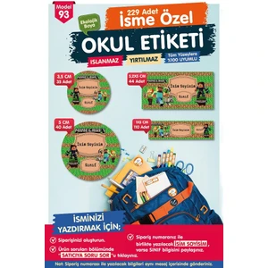 Tuğset Etiket Okul Etiketi Minecraftkalem Defter Etiketi Özel Isim Yazılabilen Etiket Seti - Isim ETIKETI-T577-OE93
