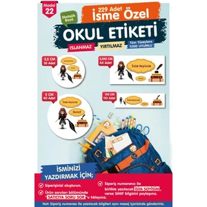 Tuğset Etiket Okul Etiketi Hermione Kalem Defter Etiketi Özel Isim Yazılabilen Etiket Seti - Isim ETIKETI-T554-OE22