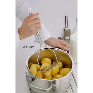 Pratik 23 cm Lüks Paslanmaz Metal Patates Ezici | Patates Ezici Püre Yapıcı Zikzak