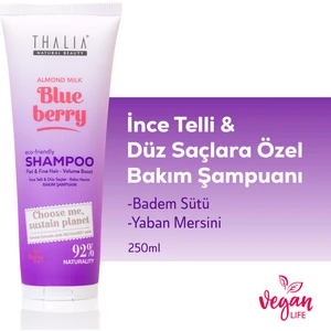 Badem Sütü & Yaban Mersini Özlü Ince Telli & Düz Saçlar Için Bakım Şampuanı 250ML