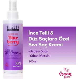 Badem Sütü & Yaban Mersini Özlü Ince Telli & Düz Saçlar Sıvı Saç Kremi 200ML