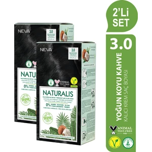 Naturalıs (Vegan) 2'li Set  3.0 Yoğun Koyu Kahve Kalıcı Krem Saç Boyası Seti