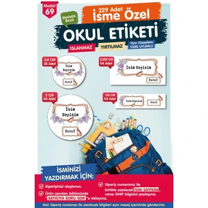 Tuğset Etiket Okul Etiketi Kalem Defter Etiketi Özel Isim Yazılabilen Etiket Seti - Isim Etiketi