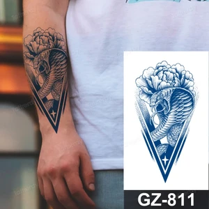 Gerçekci Geçici Yılan 12 Saat Sonra Kararan Geçici Dövme Tattoo