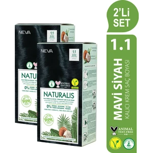 Naturalıs (Vegan) 2'li Set  1.1 Mavi Siyah Kalıcı Krem Saç Boyası Seti
