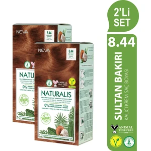 Naturalıs (Vegan) 2'li Set  8.44 Sultan Bakırı Kalıcı Krem Saç Boyası Seti