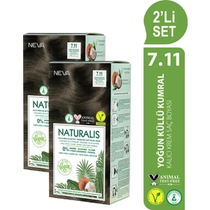 Naturalıs (Vegan) 2'li Set  7.11 Yoğun Küllü Kumral Kalıcı Krem Saç Boyası Seti