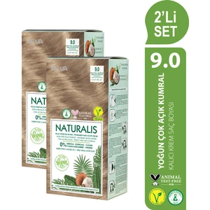 Naturalıs (Vegan) 2'li Set  9.0 Yoğun Çok Açık Kumral Kalıcı Krem Saç Boyası Seti