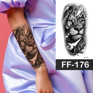 Gerçekçi Aslan Geçici Dövme Tattoo