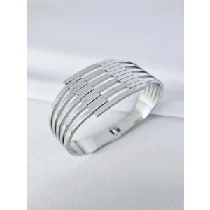 Çelik Beşli Kaburga Kelepçe Bilezik Bileklik Silver