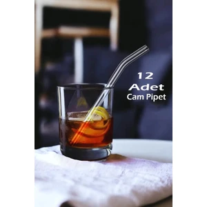 Tiesa Home 12LI Cam Şeffaf Eğimli Pipet 16CM