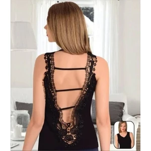 Atlet, Body, Güpür Detaylı, Kalın Askılı, Siyah, Eastern SHE-2213