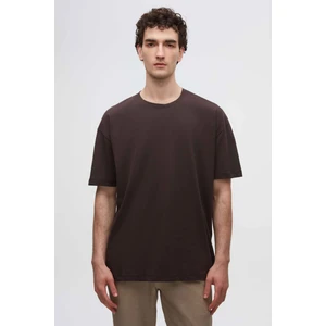 D'S Damat Oversize Kahverengi Bisiklet Yaka %100 Pamuk T-Shirt 6HC14ORT02006