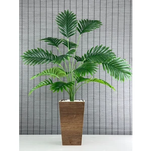 Yapay Yapraklı Dekoratif Konik Ahşap Saksılı Areka Palmiye Ağacı 100CM