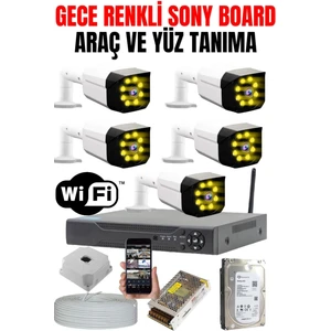 5 Kameralı Set - 5 Mp Sony Lens Gece Renkli Araç ve Yüz Tanımalı Ultra Hd Kamera Sistemi