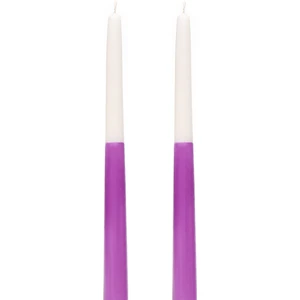 2li Degrade Mor Konik Şamdan Mum Seti