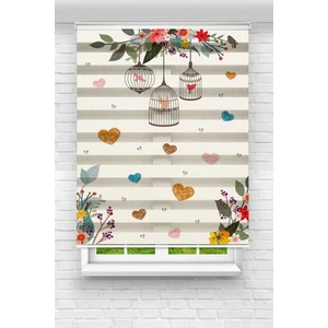 Akel Collection Sevimli Kafesteki Kuşlar Baskılı Zebra Perde