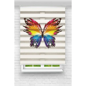 Akel Collection Genç Odası - Renkli Şans Kelebeği Baskılı Zebra Perde