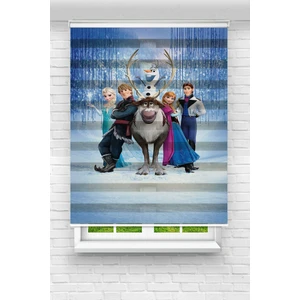 Akel Collection Genç Odası - Elsa-Anna ve Arkadaşları Baskılı Zebra Perde