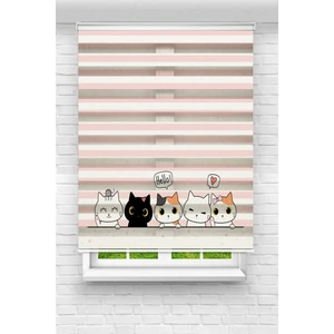 Akel Collection Çocuk Odası - Sevimli Arkadaş Kediler Baskılı Zebra PERDE01