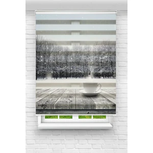 Akel Collection Karlı Kış Manzaralı Baskılı Zebra Perde