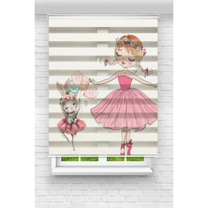 Akel Collection Çocuk Odası - Sevimli Balerin ve Tavşan Baskılı Zebra PERDE03