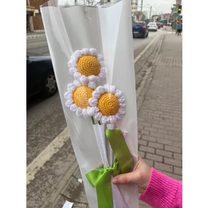 İzmit Çınar Kadın Kooperatifi Örgü 3'lü Papatya Buketi,papatya Çiçeği,örgü Çiçek Buketi,anneye,sevgiliye,öğretmene Hediye