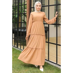 Talya Bürümcük Tesettür Elbise 864 - Vizon