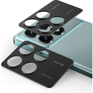 M.TK Moveteck Xiaomi Poco X6 Pro Uyumlu Siyah Çerceveli Kamera Lens Koruyucu Temperli Cam 3D Lens Camı Tam Kaplar