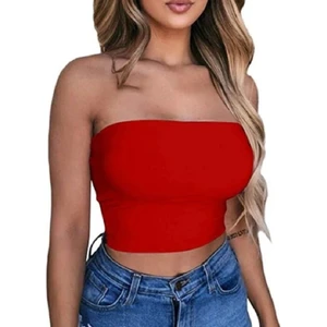 Gardıroza Kadın Straplez Crop Bluz Kısa Crop Askısız Crop Askısız Bluz