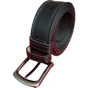 Real Leather Erkek 4 Cm. Siyah Hakiki Deri (Vejetal Dana Derisi) Gvn-0052