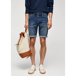 Man Dar Kesim Denim Bermuda Şort