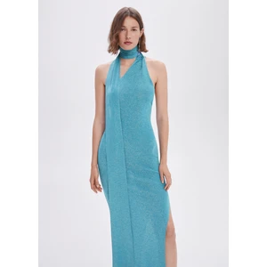Asimetrik Lurex Elbise