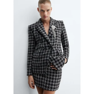 Broşlu Tweed Ceket