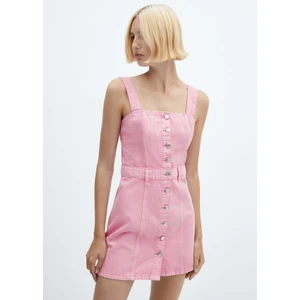 Düğmeli Kot Elbise