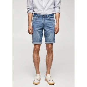 Mango Man Dar Kesim Denim Bermuda Şort