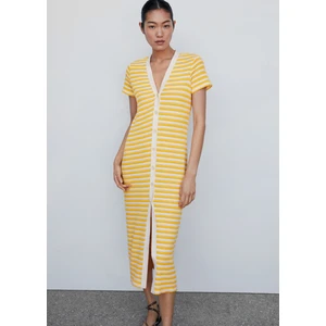 Çizgili Jarse Elbise