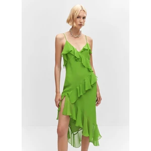 Asimetrik Fırfırlı Elbise