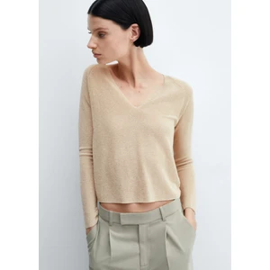 V Yakalı Lurex Kazak