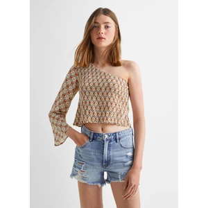 Asimetrik Desenli Bluz