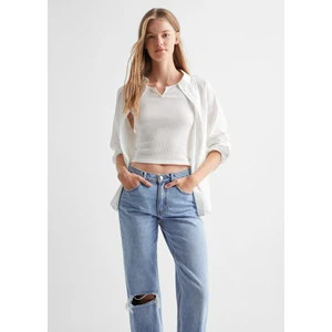 Mango Kıvrılmış Düz Jean