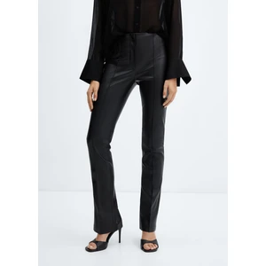 Deri Görünümlü Dar Pantolon