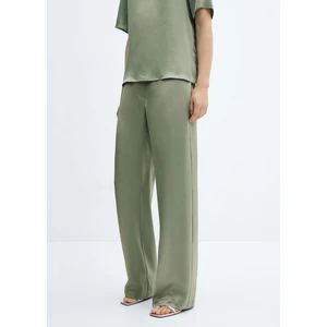 Lastikli Bel Saten Pantolon